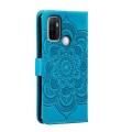 For OPPO A53 2020 Sun Mandala Embossing Pattern Phone Leather Case(Blue)