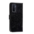 For OPPO A54 5G Sun Mandala Embossing Pattern Phone Leather Case(Black)