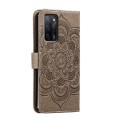 For OPPO A55 5G Sun Mandala Embossing Pattern Phone Leather Case(Grey)