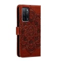 For OPPO A55 5G Sun Mandala Embossing Pattern Phone Leather Case(Brown)