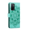 For OPPO A55 5G Sun Mandala Embossing Pattern Phone Leather Case(Green)