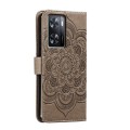 For OPPO A57 4G Sun Mandala Embossing Pattern Phone Leather Case(Grey)
