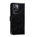 For OPPO A57 4G Sun Mandala Embossing Pattern Phone Leather Case(Black)
