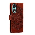 For OPPO A78 4G Sun Mandala Embossing Pattern Phone Leather Case(Brown)