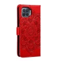 For OPPO A93 4G Sun Mandala Embossing Pattern Phone Leather Case(Red)