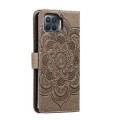 For OPPO A93 4G Sun Mandala Embossing Pattern Phone Leather Case(Grey)