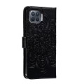 For OPPO A93 4G Sun Mandala Embossing Pattern Phone Leather Case(Black)