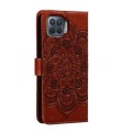 For OPPO A93 4G Sun Mandala Embossing Pattern Phone Leather Case(Brown)