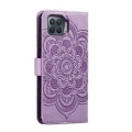 For OPPO A93 4G Sun Mandala Embossing Pattern Phone Leather Case(Purple)