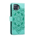 For OPPO A93 4G Sun Mandala Embossing Pattern Phone Leather Case(Green)