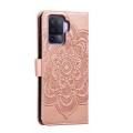 For OPPO A94 4G Sun Mandala Embossing Pattern Phone Leather Case(Rose Gold)