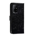 For OPPO A94 5G Sun Mandala Embossing Pattern Phone Leather Case(Black)