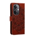 For OPPO K11 Sun Mandala Embossing Pattern Phone Leather Case(Brown)