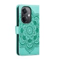 For OPPO K11 Sun Mandala Embossing Pattern Phone Leather Case(Green)