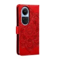 For OPPO Reno10 5G Global Sun Mandala Embossing Pattern Phone Leather Case(Red)