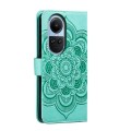 For OPPO Reno10 5G Global Sun Mandala Embossing Pattern Phone Leather Case(Green)