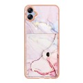 For Samsung Galaxy A04e Marble Pattern IMD Card Slot Phone Case(Rose Gold)
