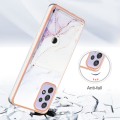 For Samsung Galaxy A33 5G Marble Pattern IMD Card Slot Phone Case(White Purple)