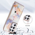 For Samsung Galaxy S21 Ultra 5G Marble Pattern IMD Card Slot Phone Case(Galaxy Marble White)