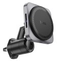 hoco HW15 Speed Magnetic Wireless Fast Charging Car Air Outlet Holder(Metal Black)