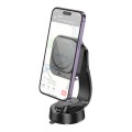 hoco HW24 Might Retractable Magnetic Wireless Fast Charging Car Center Console Holder(Black)