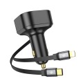 hoco NZ13 Clever PD30W Car Charger with Type-C + 8 Pin Telescopic Cable(Black)