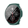 For Aigo Smart Watch V8 PC + Tempered Film Integrated Watch Protective Case(Dark Green)