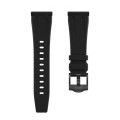 20mm Flat Head Silicone Watch Band(Full Black)
