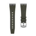 20mm Flat Head Silicone Watch Band(Silver Green)