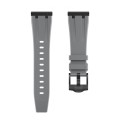22mm Flat Head Silicone Watch Band(Black Grey)