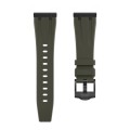 22mm Flat Head Silicone Watch Band(Black Green)