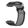 For Huawei Watch D Two Color Punched Silicone Watch Band(Black Grey)