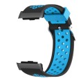 For Huawei Watch D Two Color Punched Silicone Watch Band(Black Blue)