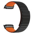 For Huawei Watch D Magnetic Silicone Watch Band(Black Orange)