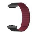 For Huawei Watch D Magnetic Silicone Watch Band(Black Wine Red)