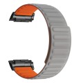 For Huawei Watch D Magnetic Silicone Watch Band(Grey Orange)