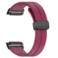 For Huawei Watch D Solid Color Folding Magnetic Buckle Silicone Watch Band(Wine Red)