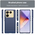 For Infinix Note 40 Pro 4G Brushed Texture Carbon Fiber TPU Phone Case(Blue)