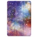 For Xiaomi Pad 6S Pro Custer Painted 3-Fold Holder Smart Leather Tablet Case(Milky Way Nebula)