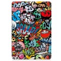 For Xiaomi Pad 6S Pro Custer Painted 3-Fold Holder Smart Leather Tablet Case(Graffiti)
