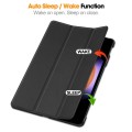 For Xiaomi Pad 6S Pro Custer Pure Color 3-Fold Holder Smart Leather Tablet Case(Black)