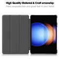 For Xiaomi Pad 6S Pro Custer Pure Color 3-Fold Holder Smart Leather Tablet Case(Black)