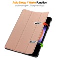 For Xiaomi Pad 6S Pro Custer Pure Color 3-Fold Holder Smart Leather Tablet Case(Rose Gold)