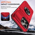 For iPhone 15 Pro Max TPU+PC Shockproof Card Phone Case with Metal Ring Holder(Red)
