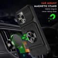 For iPhone 15 Pro Max TPU+PC Shockproof Card Phone Case with Metal Ring Holder(Black)