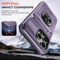 For iPhone 15 Pro TPU+PC Shockproof Card Phone Case with Metal Ring Holder(Purple)