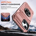 For iPhone 15 TPU+PC Shockproof Card Phone Case with Metal Ring Holder(Rose Gold)