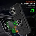 For iPhone 13 Pro TPU+PC Shockproof Card Phone Case with Metal Ring Holder(Black)