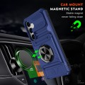 For Samsung Galaxy S24+ 5G TPU+PC Shockproof Card Phone Case with Metal Ring Holder(Blue)