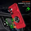 For Samsung Galaxy A25 5G TPU+PC Shockproof Card Phone Case with Metal Ring Holder(Red)